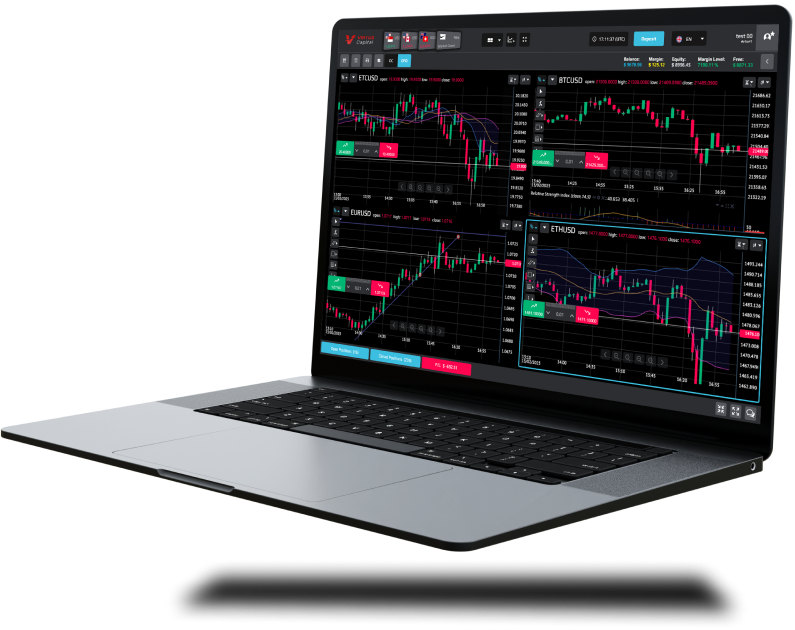 trading platform on laptop